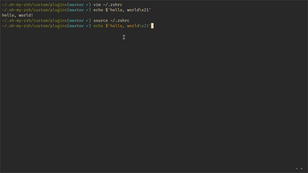 启用 zsh-syntax-highlighting 后